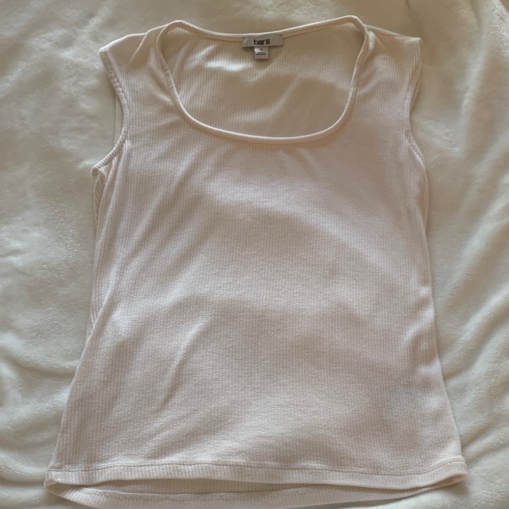 NEVER WORN - Bar III Women's Light Cream Ribbed Tank Top